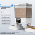 Smart Automatic Cat Feeder — 5L Dual Bowl, App-Controlled, Visual Timer, Pearl White or Obsidian Black