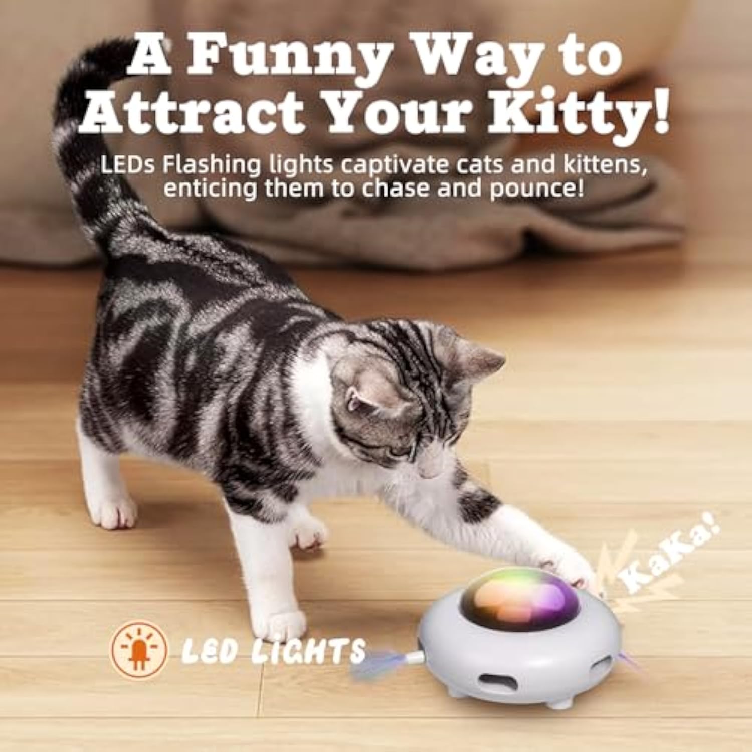 USB Rechargeable Feather Kicker Cat Toy