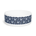 Midnight Blue Garden in Bloom Pet Bowl — Ceramic, 16oz, Dishwasher-Safe