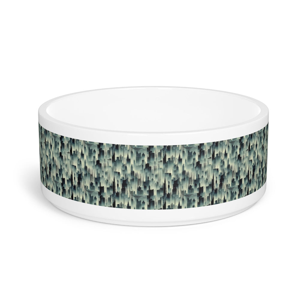 Echoes of a City in Mist Pet Bowl — Ceramic, 16oz, Dishwasher-Safe
