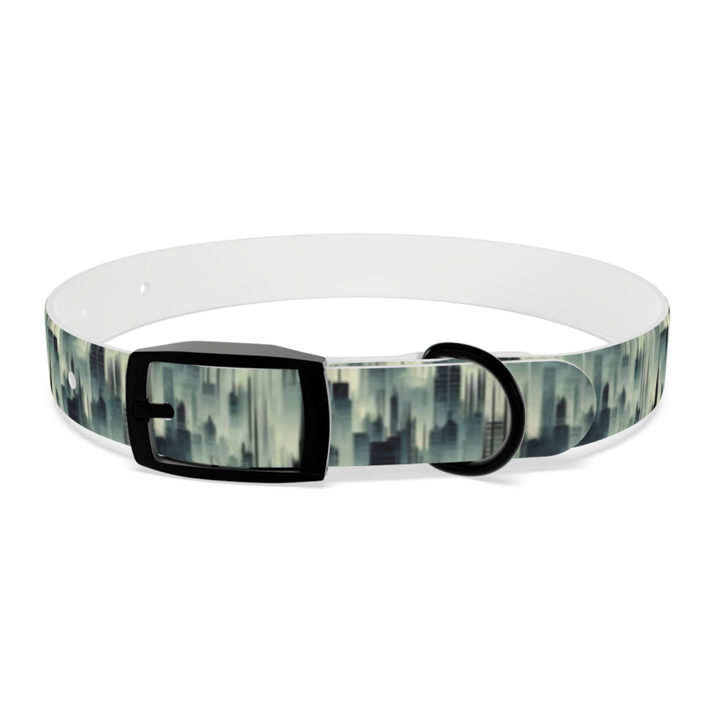 Echoes of a City in Mist Pet Collar — Waterproof TPU, 4 Buckle Finishes, S–XL