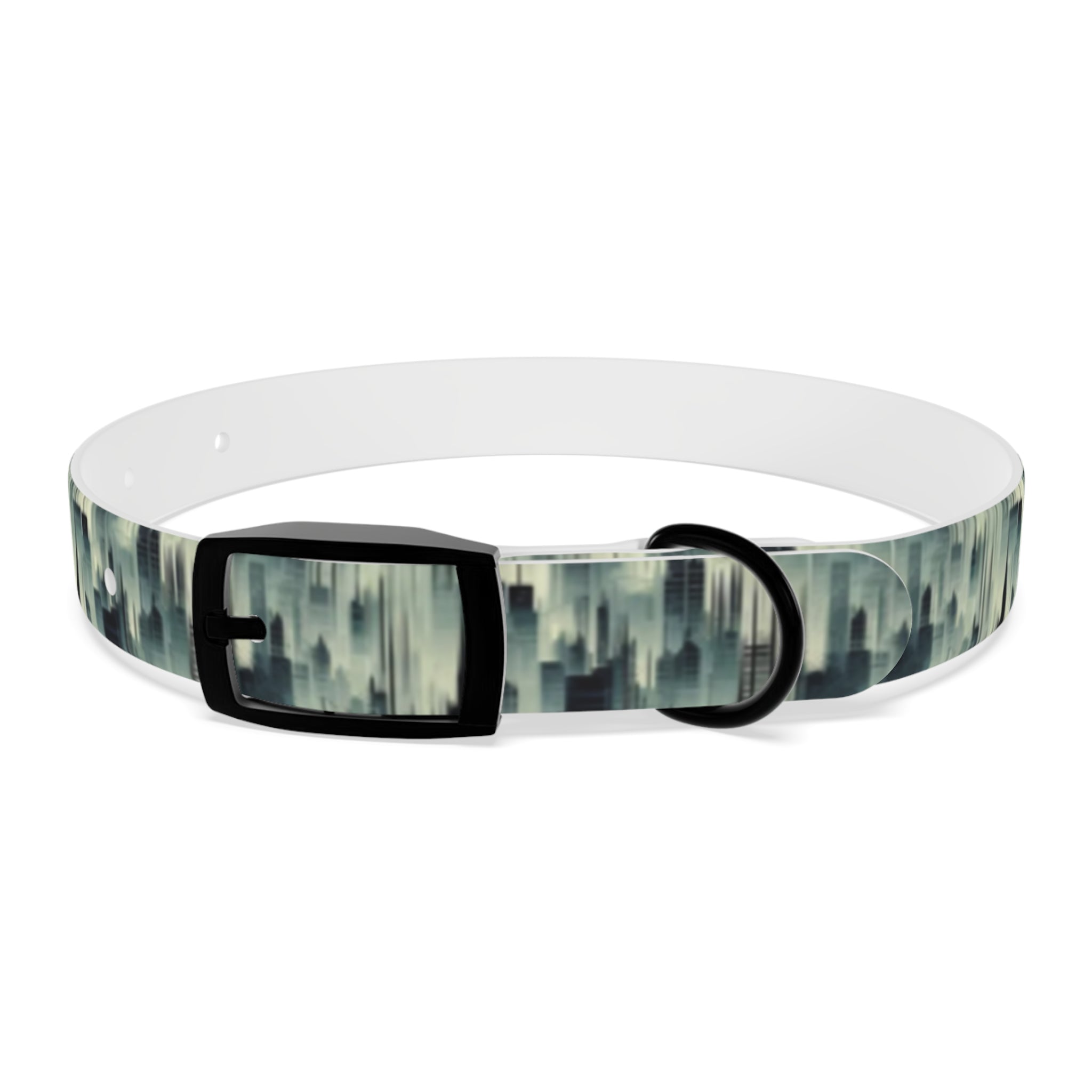 Echoes of a City in Mist Pet Collar — Waterproof TPU, 4 Buckle Finishes, S–XL
