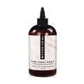 PRIDE+GROOM The Final Coat conditioner bottle with black pump, dark amber and white label