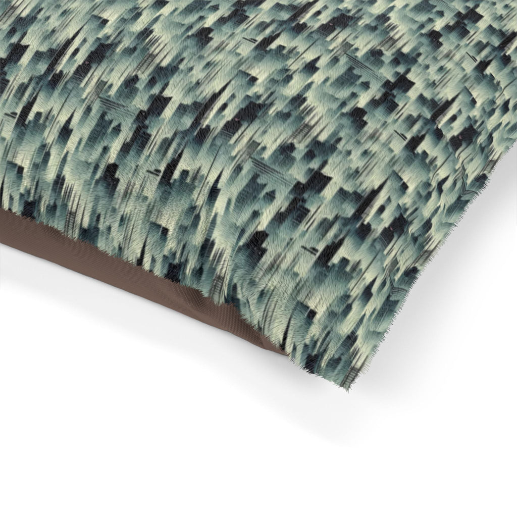 Echoes of a City in Mist Pet Bed — Coral Fleece, Removable Cover, 40" × 30"