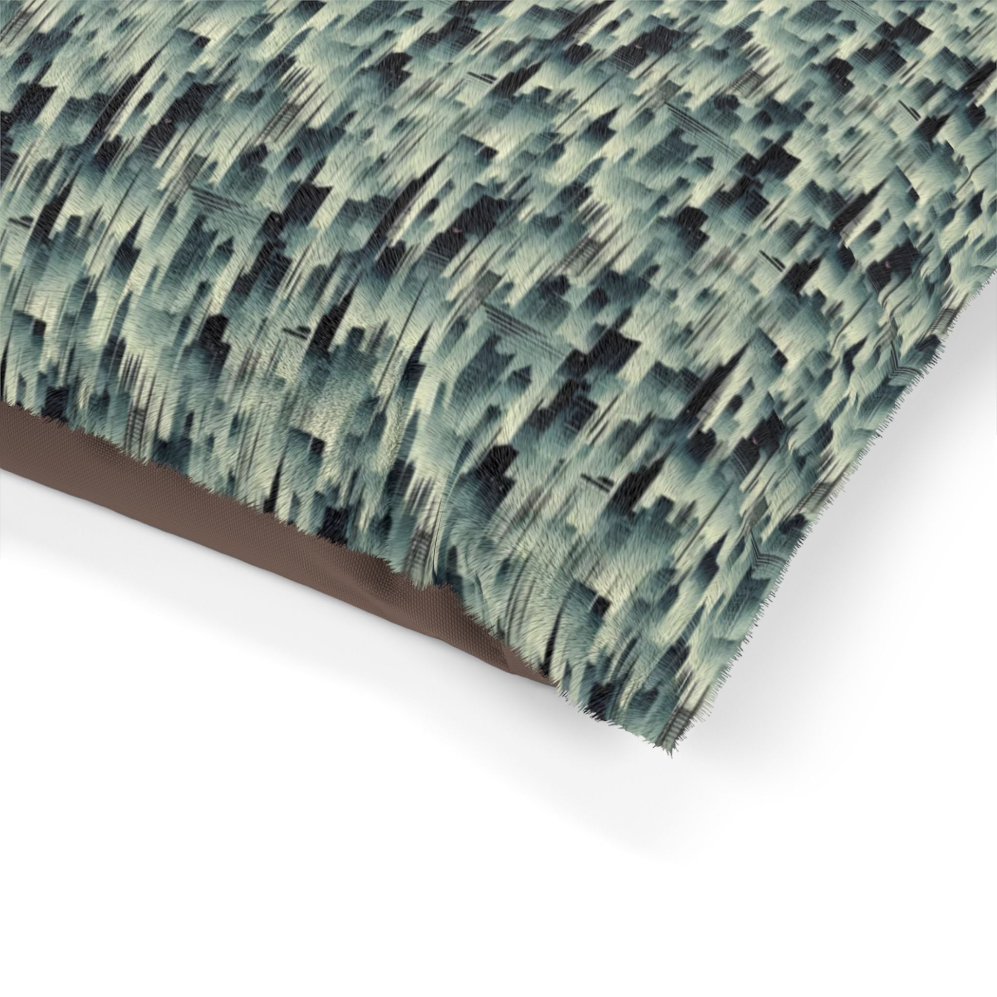 Echoes of a City in Mist Pet Bed — Coral Fleece, Removable Cover, 40" × 30"