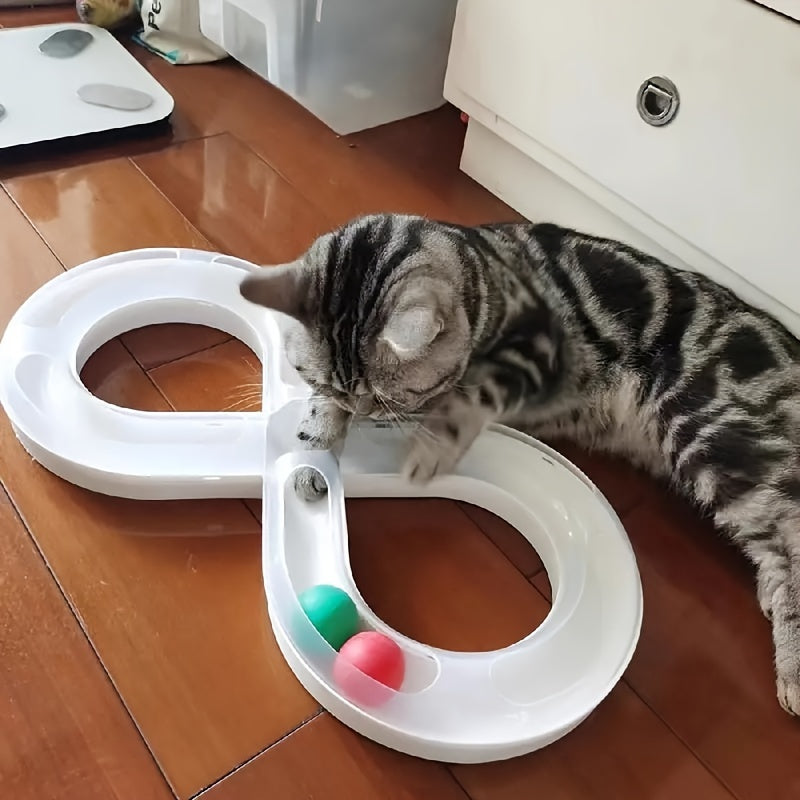 Turntable Track Ball & Teaser Cat Toy