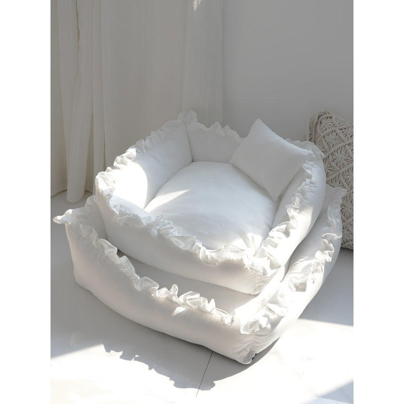 Princess Pet Sofa Bed — Ultra-Soft Plush, Memory Foam, Removable & Washable Cover