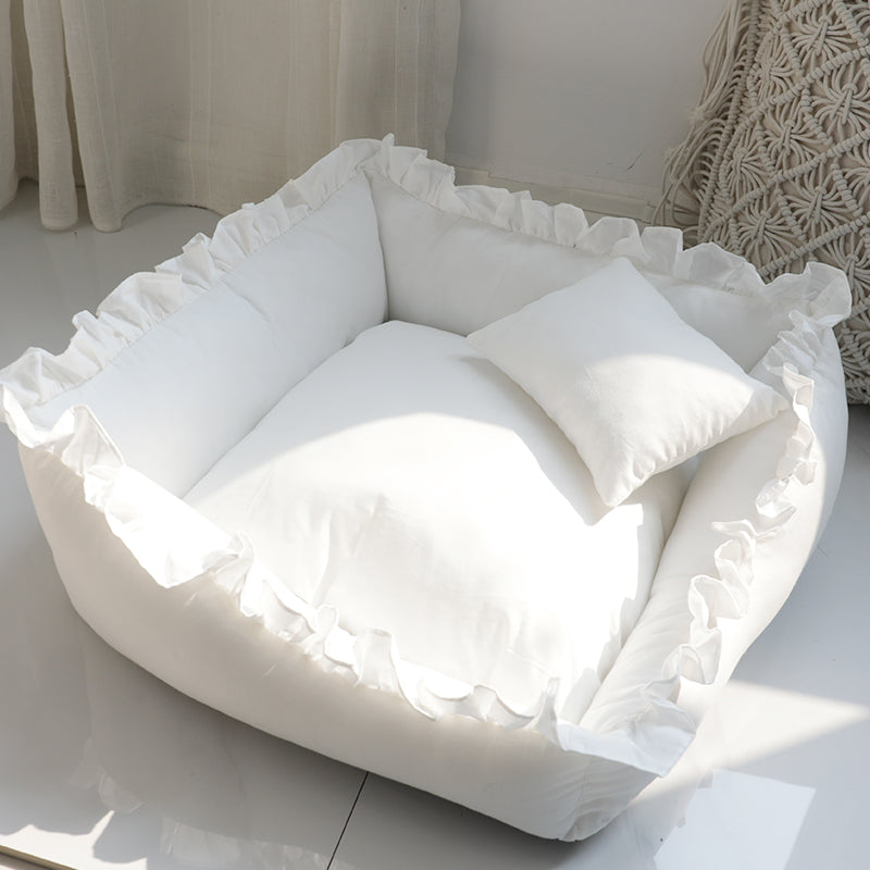 Princess Pet Sofa Bed — Ultra-Soft Plush, Memory Foam, Removable & Washable Cover