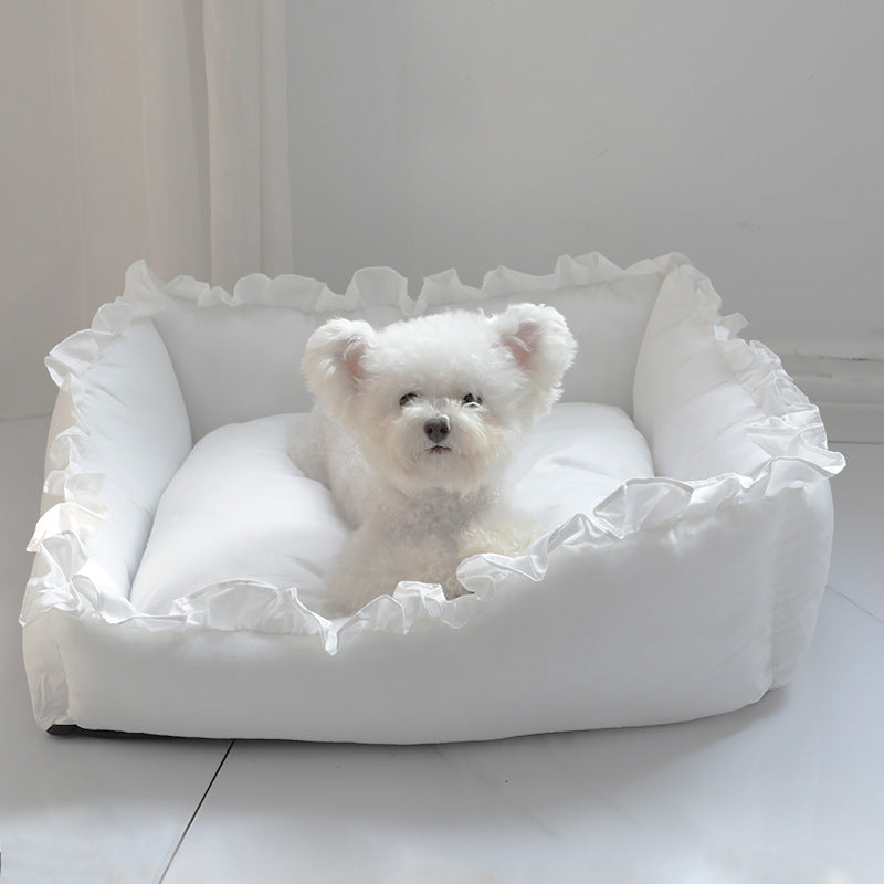 Princess Pet Sofa Bed — Ultra-Soft Plush, Memory Foam, Removable & Washable Cover