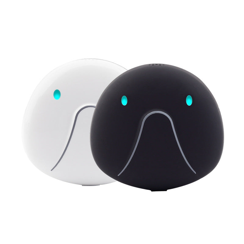 Locator modules for pet collar in white and black with blue indicator lights