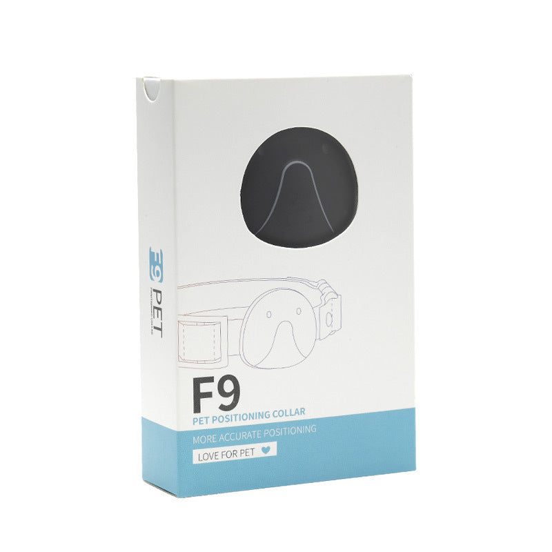 F9 pet positioning collar locator box with black module icon