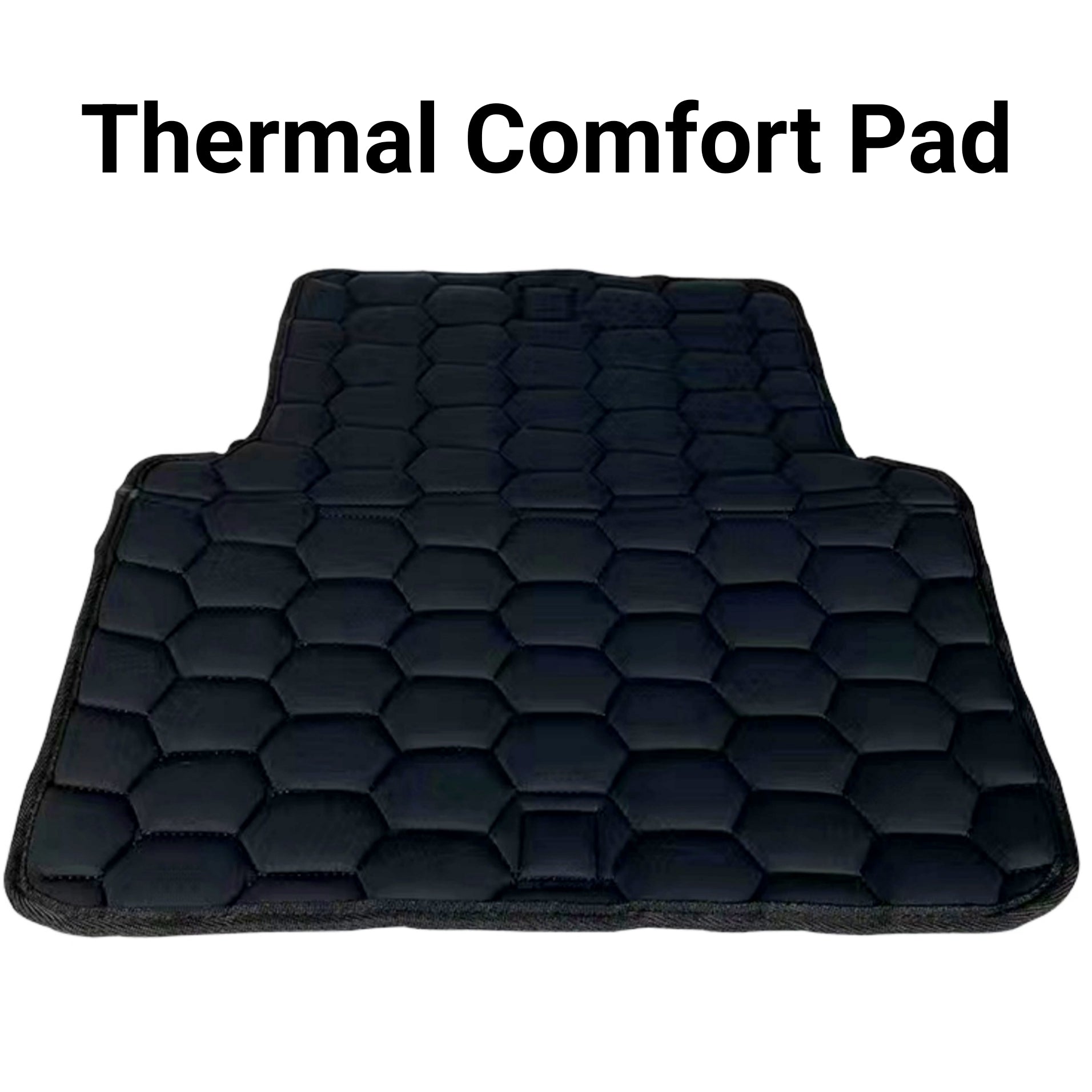 Thermal comfort pad for pet carriers, black hex pattern mat