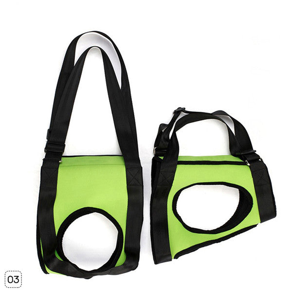 Green dog single-shoulder lifting strap set with black webbing