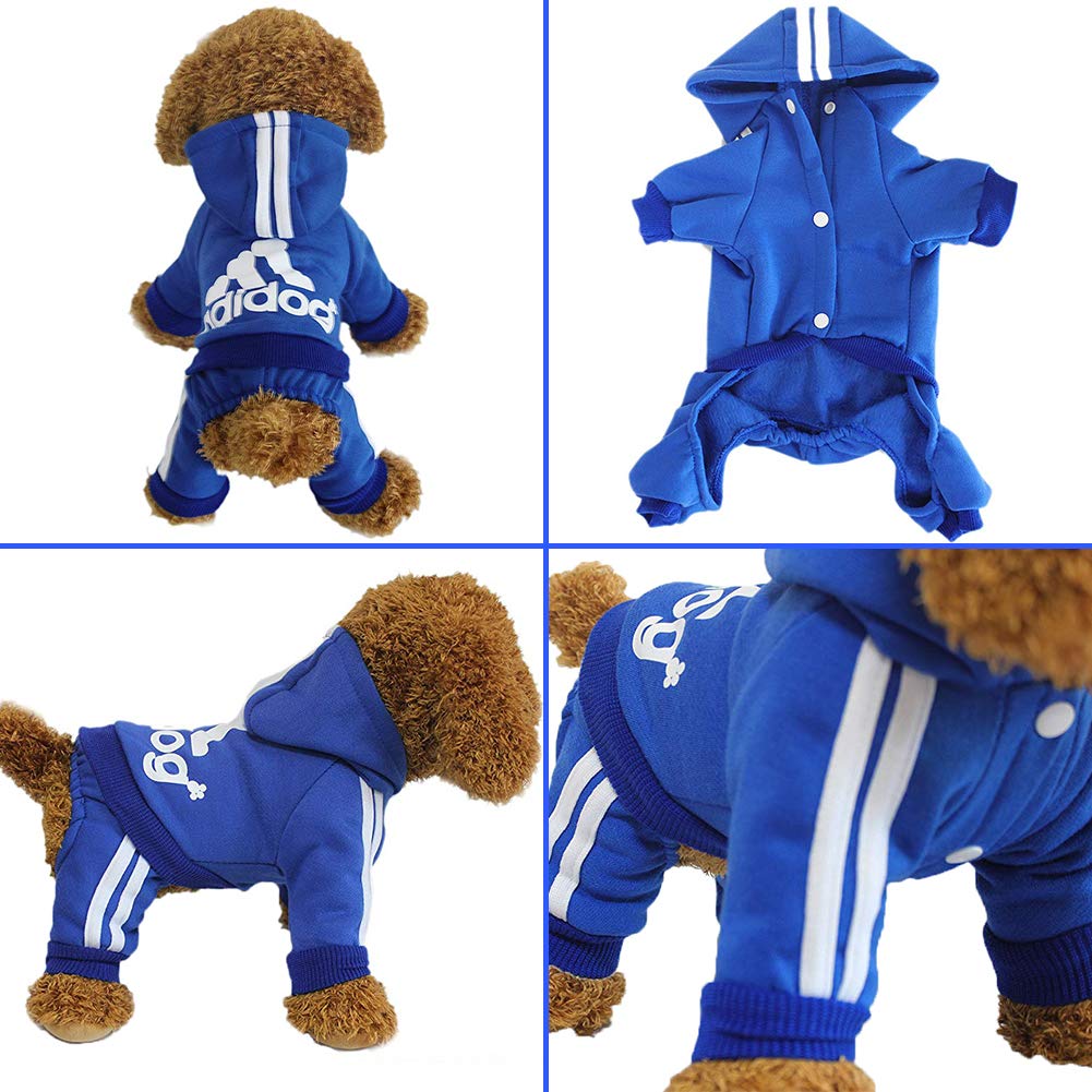 Adidog Four-Leg Tracksuit Hoodie — Sporty Dog Jumpsuit in 7 Colors, Sizes XS–2XL
