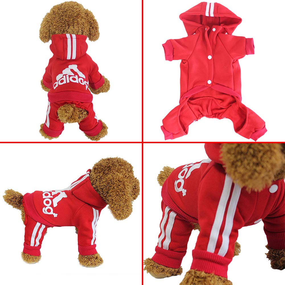 Adidog Four-Leg Tracksuit Hoodie — Sporty Dog Jumpsuit in 7 Colors, Sizes XS–2XL