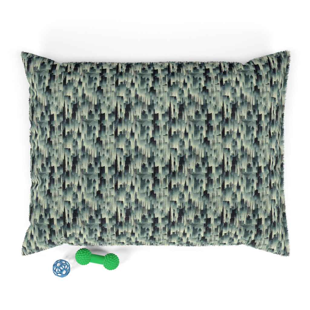 Echoes of a City in Mist Pet Bed — Coral Fleece, Removable Cover, 40" × 30"
