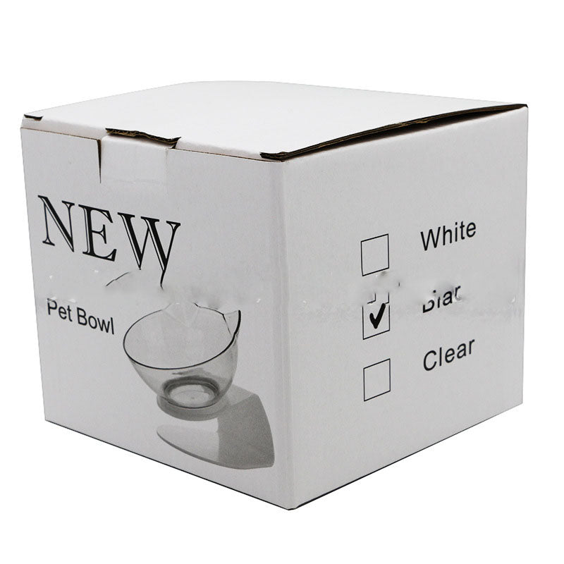 Pet food bowl set box with transparent pet bowls graphic