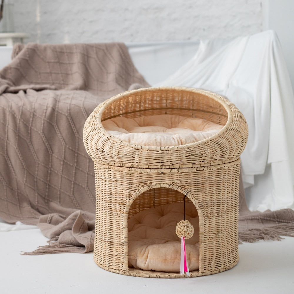 Knitted Pet Bed Double-Layer Large Space Cat Bed