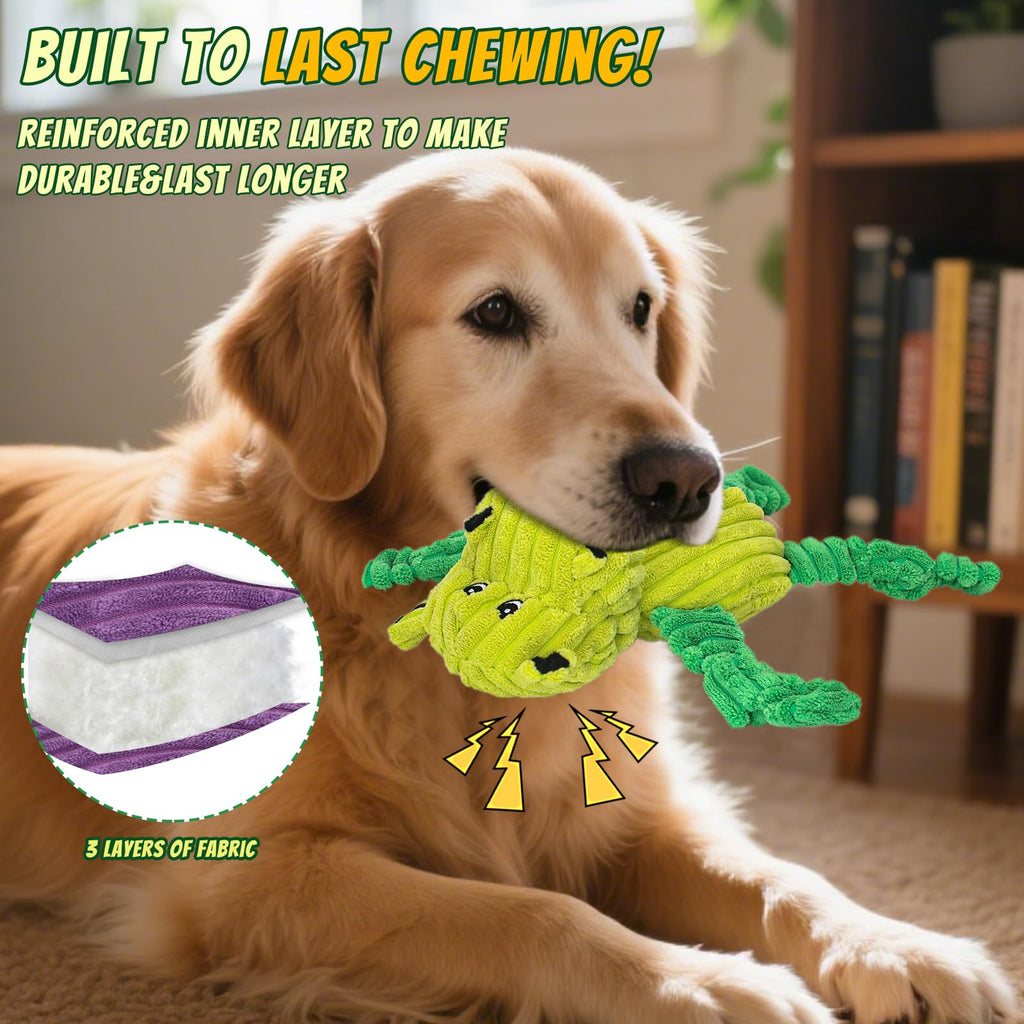5 Pack Squeaky  Plush Dog Toy Bundle