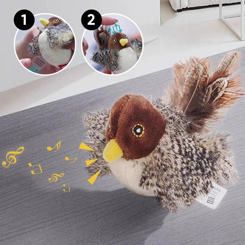 Electric Chirping Catnip Bird Cat Toys