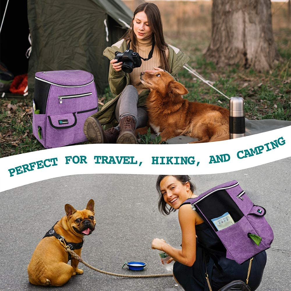 Dog Travel Backpack — Airline Approved, 27L, Includes Food Containers & Collapsible Bowls