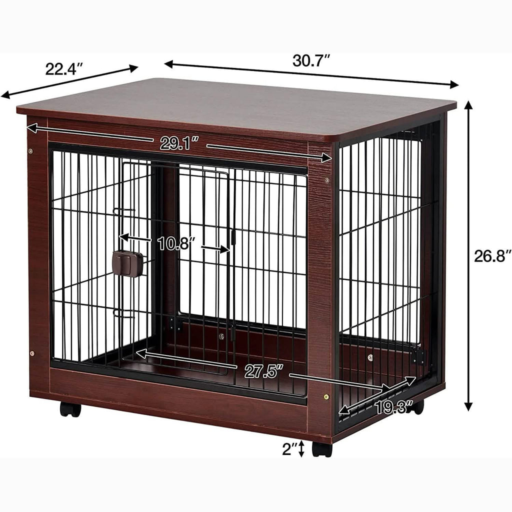 Furniture-style 31-inch pet dog crate, 30.7"W x 22.4"D x 26.8"H