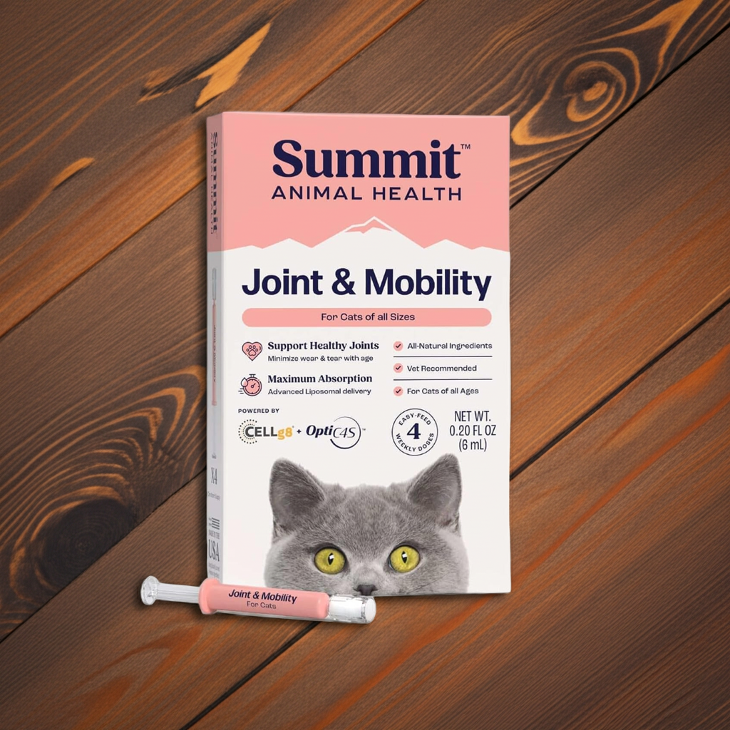 Cat joint supplement box for cats, Joint & Mobility, Summit Animal Health label