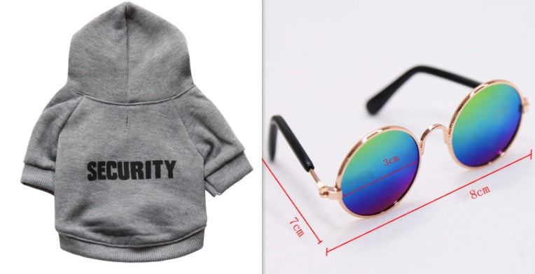 Round rainbow-tinted sunglasses with rose-gold frame and black temples