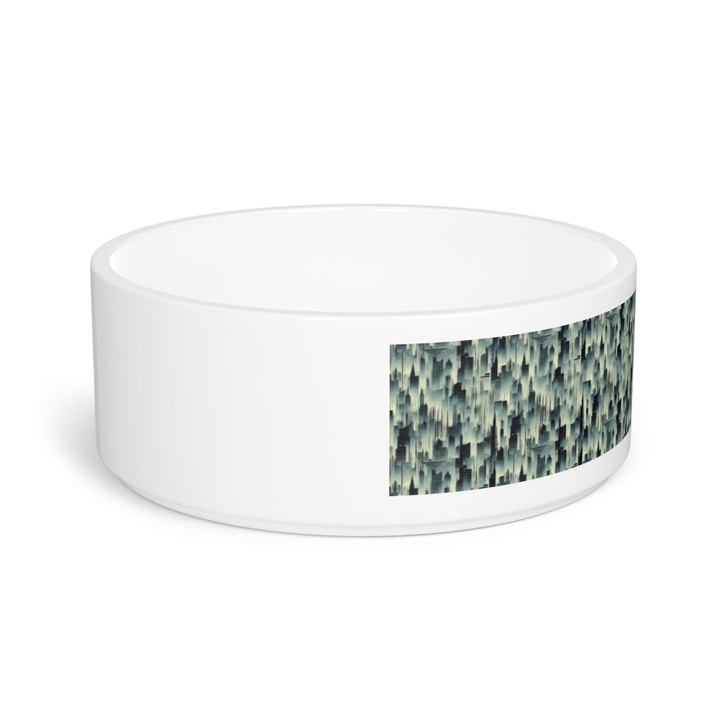 Echoes of a City in Mist Pet Bowl — Ceramic, 16oz, Dishwasher-Safe
