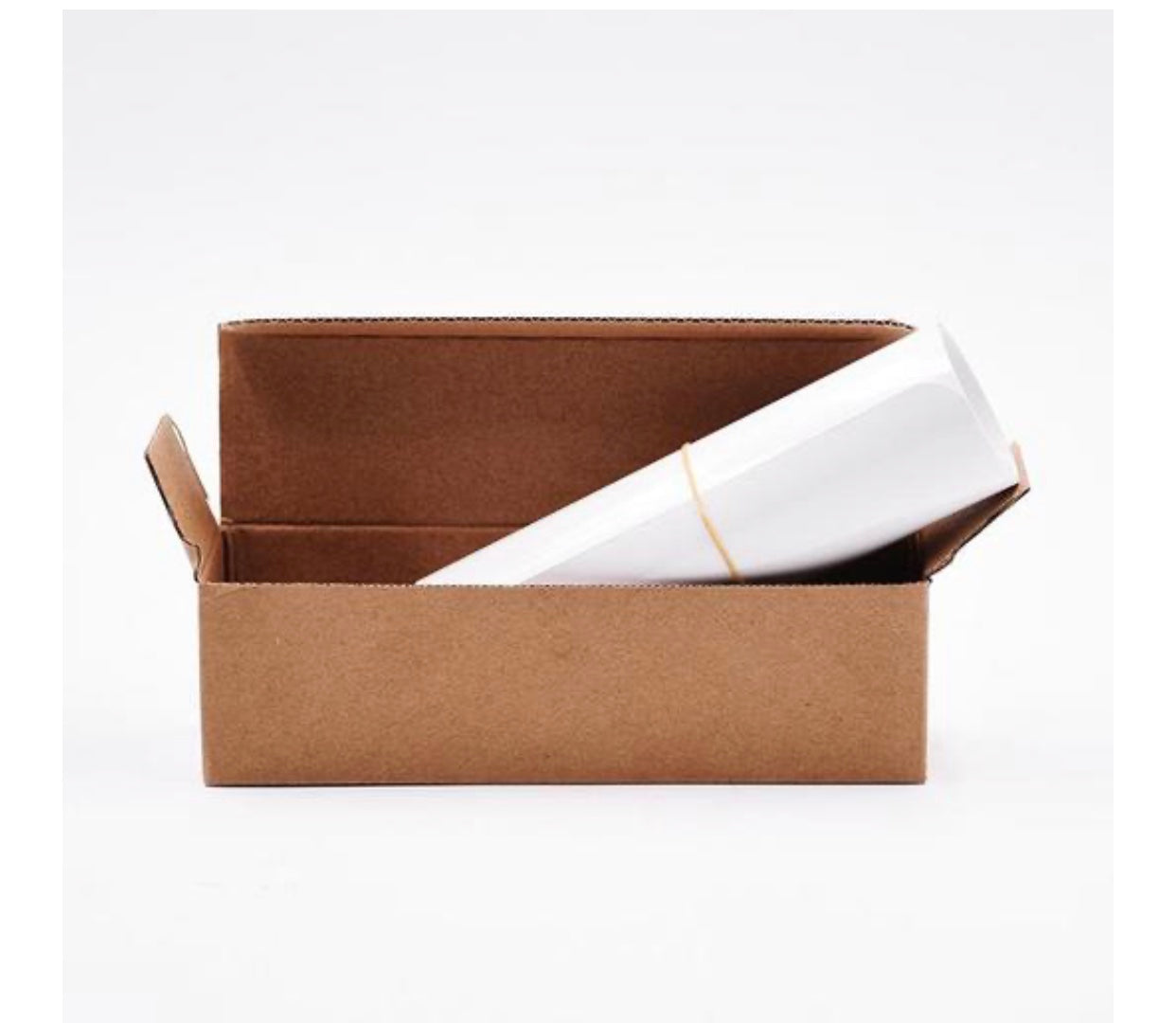 Cat scratching furniture guard roll in brown box with protective white cover