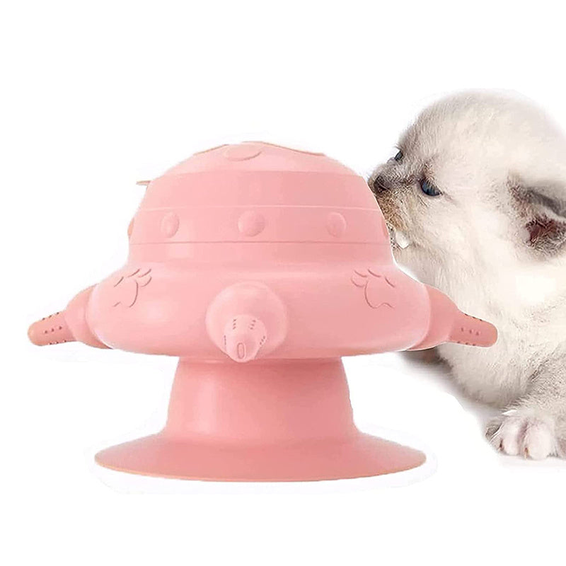 Pink silicone pet milk nursing feeder with suction cup base