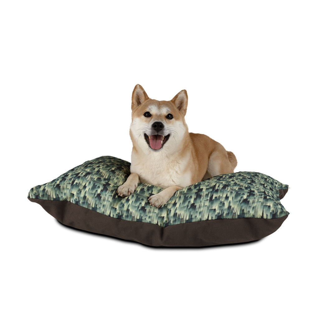 Echoes of a City in Mist Pet Bed — Coral Fleece, Removable Cover, 40" × 30"
