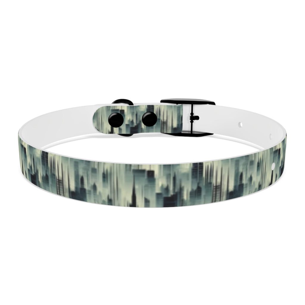 Echoes of a City in Mist Pet Collar — Waterproof TPU, 4 Buckle Finishes, S–XL