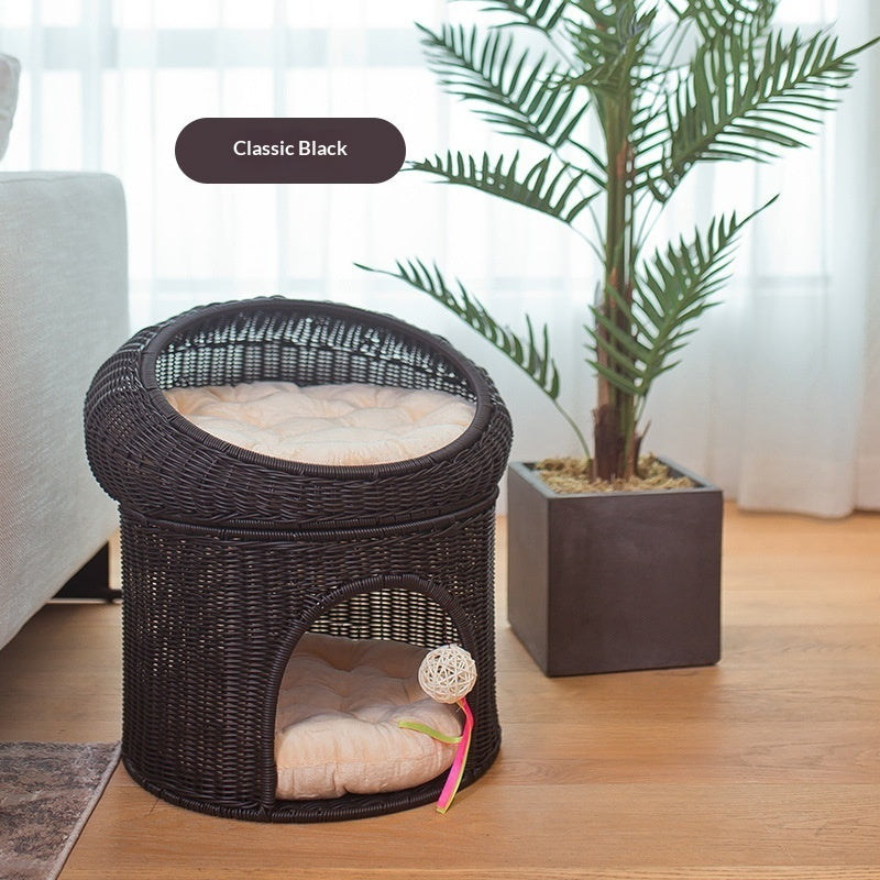 Knitted Pet Bed Double-Layer Large Space Cat Bed
