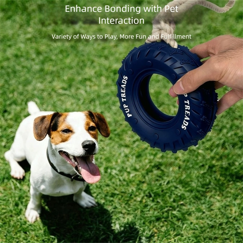Rubber Tire & Tug Of War Rope Toy