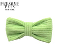 Bean green ribbed fabric bow tie with pleated center knot