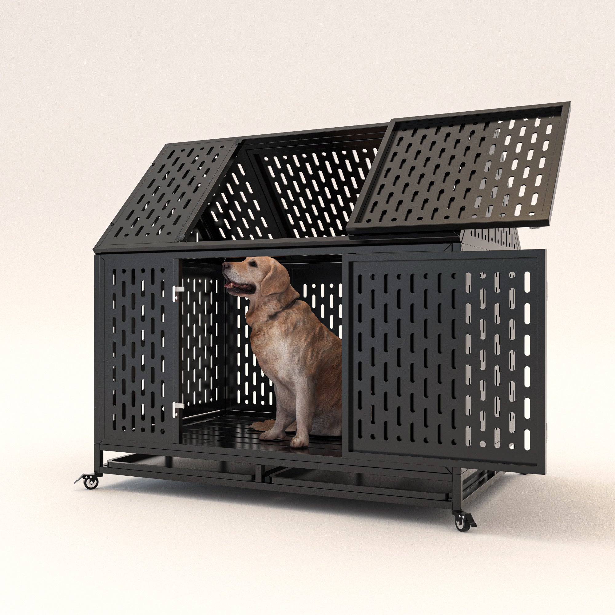 45-inch Heavy Duty Dog Crate for Large Breeds - Durable Pet Kennel
