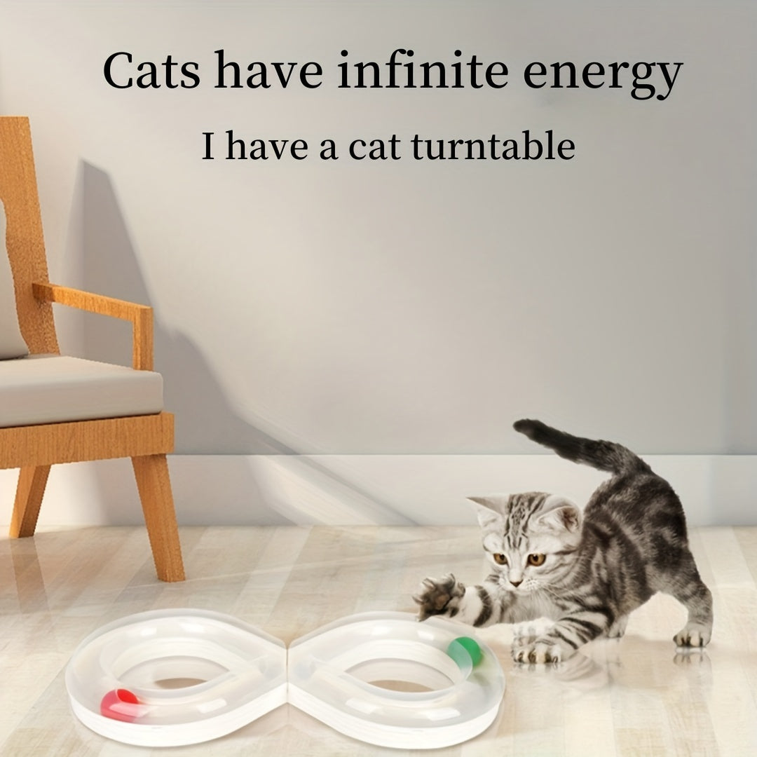 Turntable Track Ball & Teaser Cat Toy