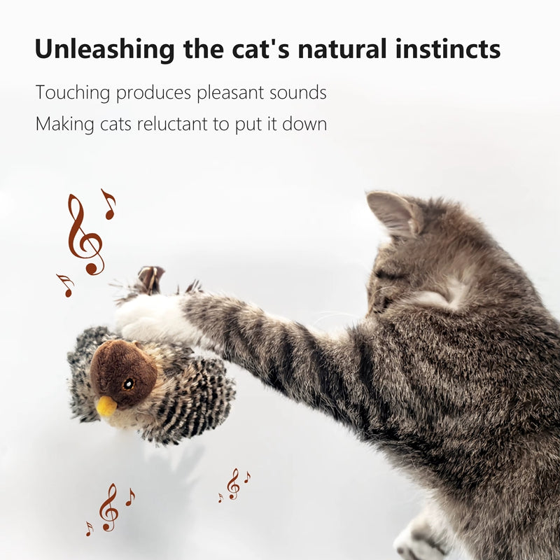 Electric Chirping Catnip Bird Cat Toys