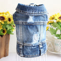 Blue Denim Dog Jacket — Classic Jean Vest Coat for Small & Medium Dogs and Cats