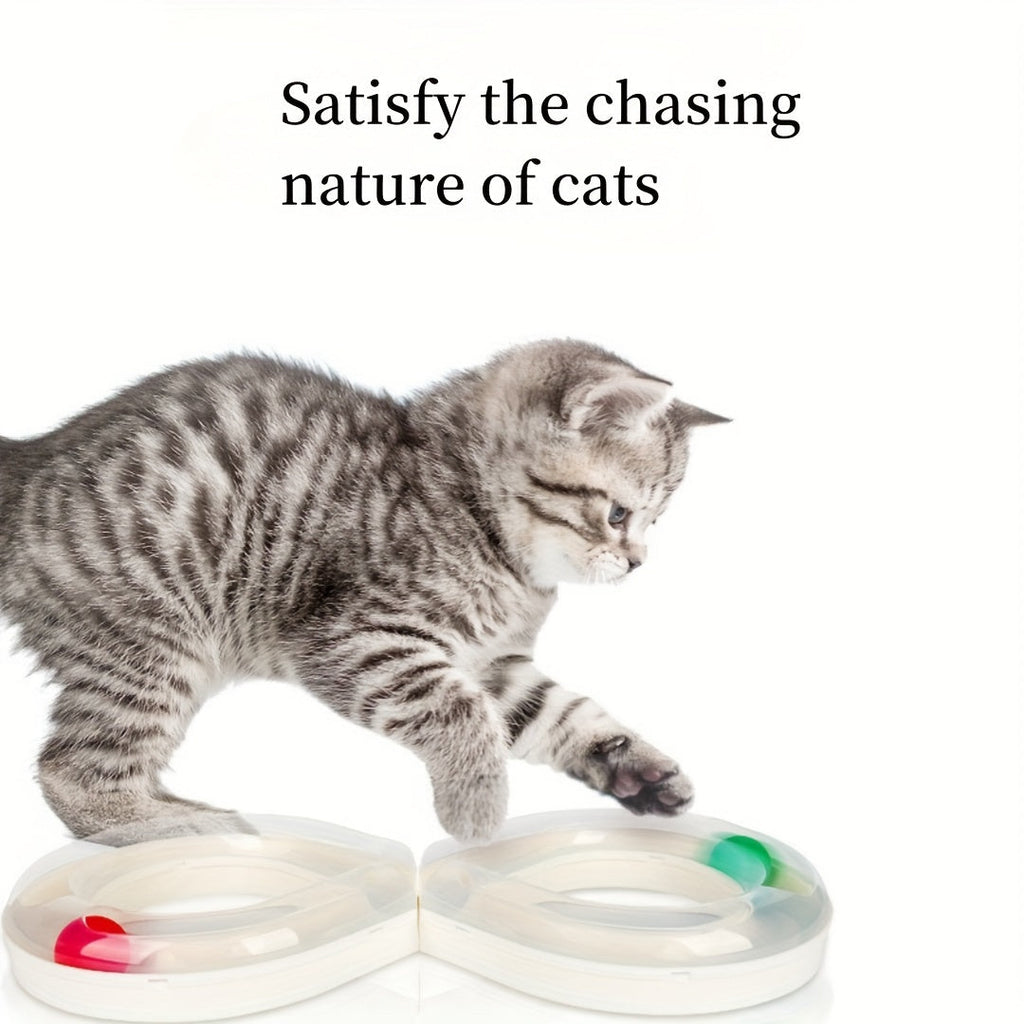 Turntable Track Ball & Teaser Cat Toy