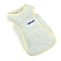 Mint cat summer vest with yellow trim, sleeveless dotted mesh, CargoZ logo patch.