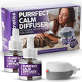 Calming diffuser kit with two refill vials and a white plug-in diffuser