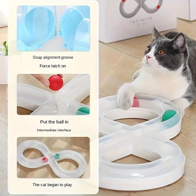 Turntable Track Ball & Teaser Cat Toy