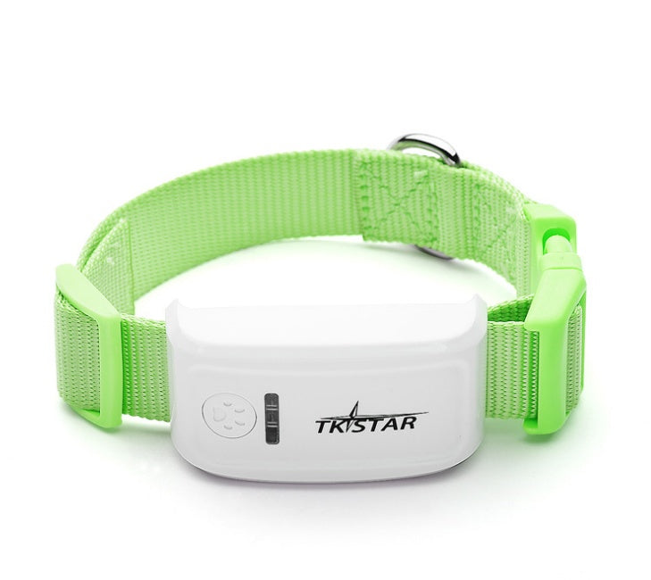 Waterproof GPS dog locator collar, neon green strap with white tracking device