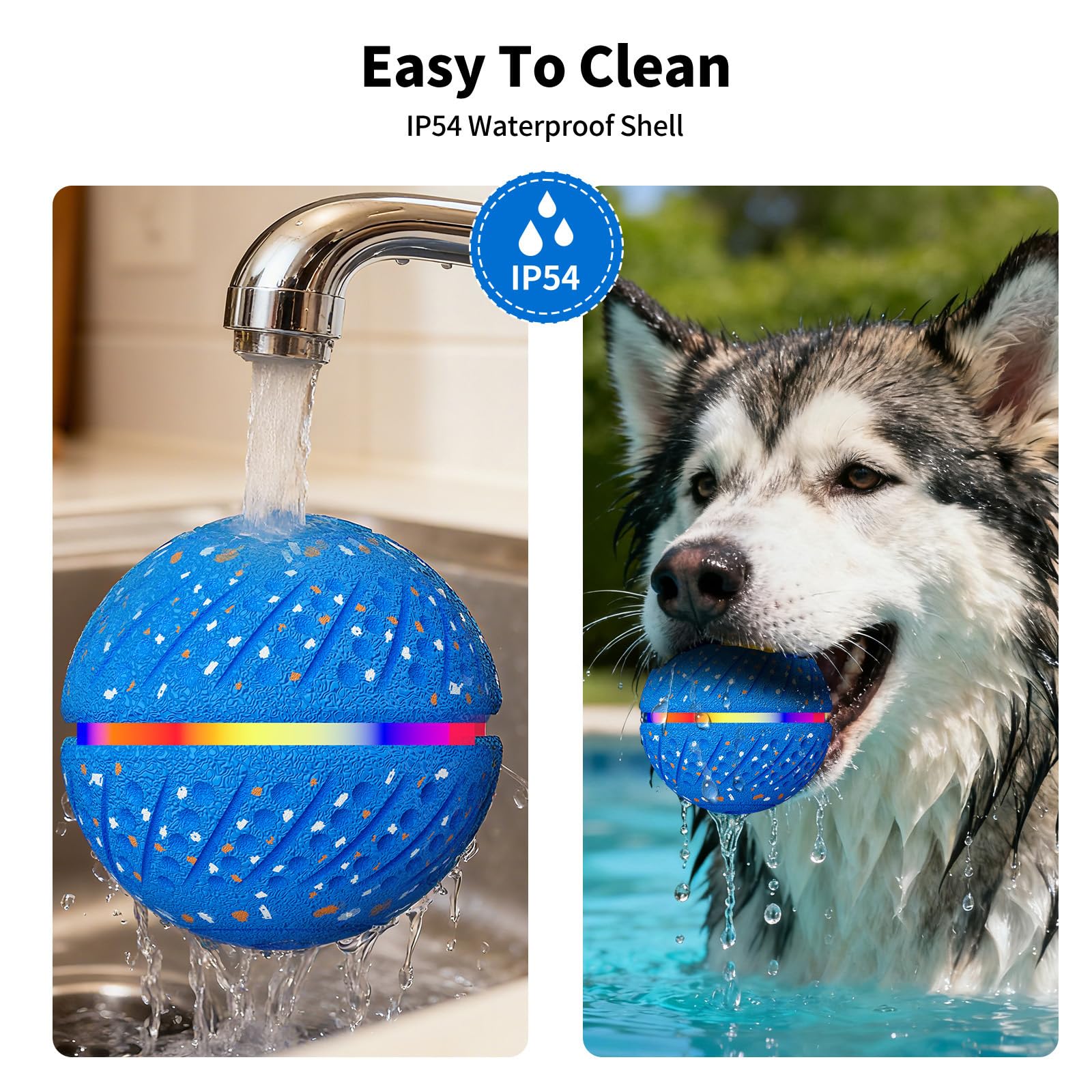 Smart Bouncing Dog Ball With Colorful Lights Toy