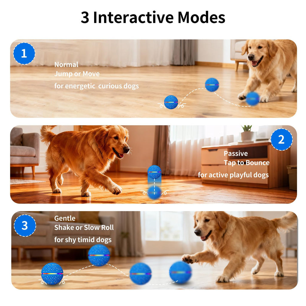 Smart Bouncing Dog Ball With Colorful Lights Toy