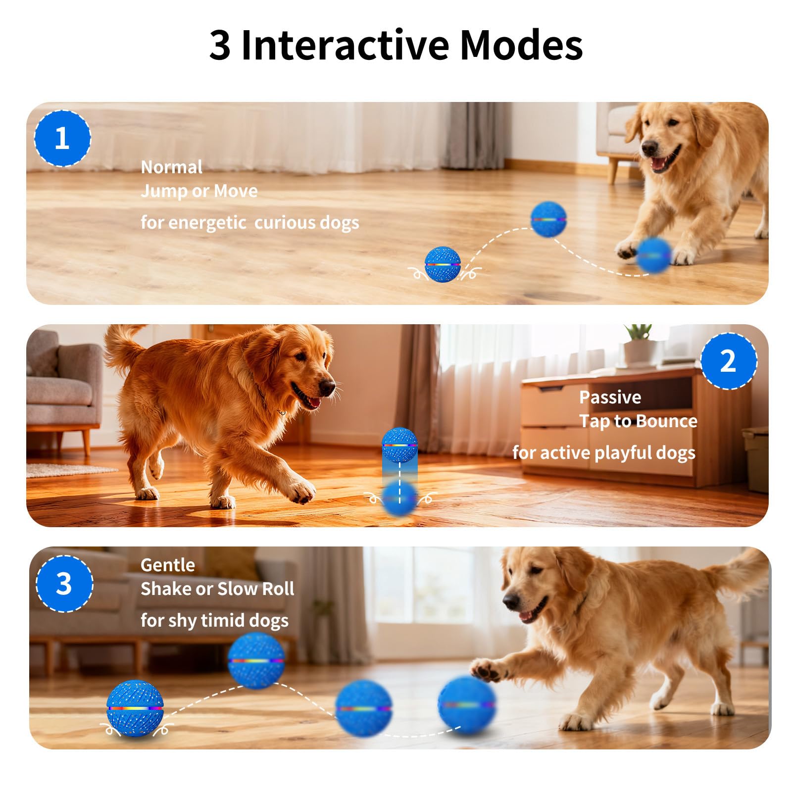 Smart Bouncing Dog Ball With Colorful Lights Toy