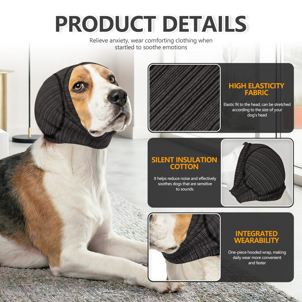 Dog ear wrap, dark gray ribbed fabric with stretchy knit edge