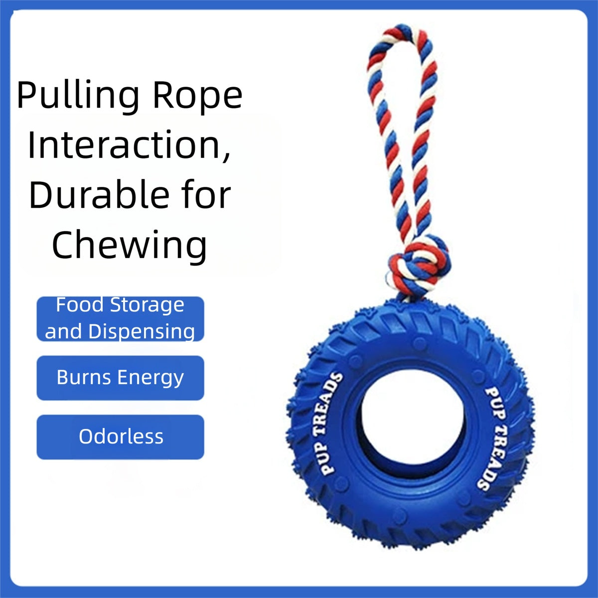 Rubber Tire & Tug Of War Rope Toy